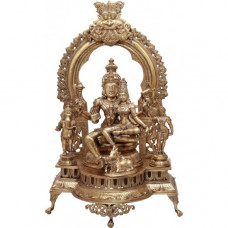 कांस्यलोहः शिवपरिवारविग्रहः [Super Fine Bronze Shiva Parivar Statue]